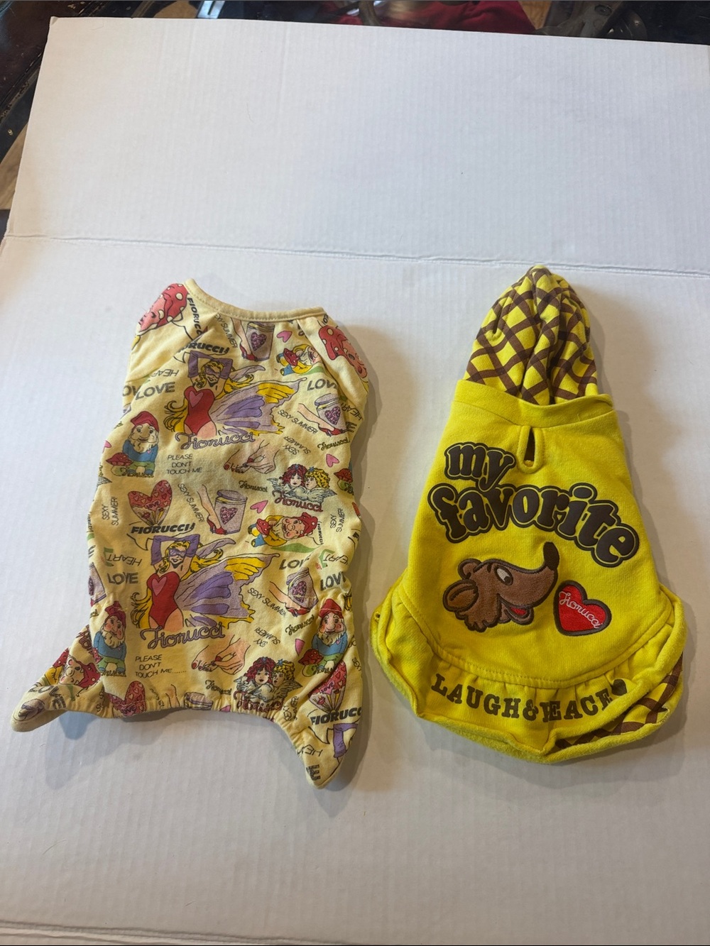 Fiorucci Yellow Graphic Hooded dog Top Set - My Favorite Print